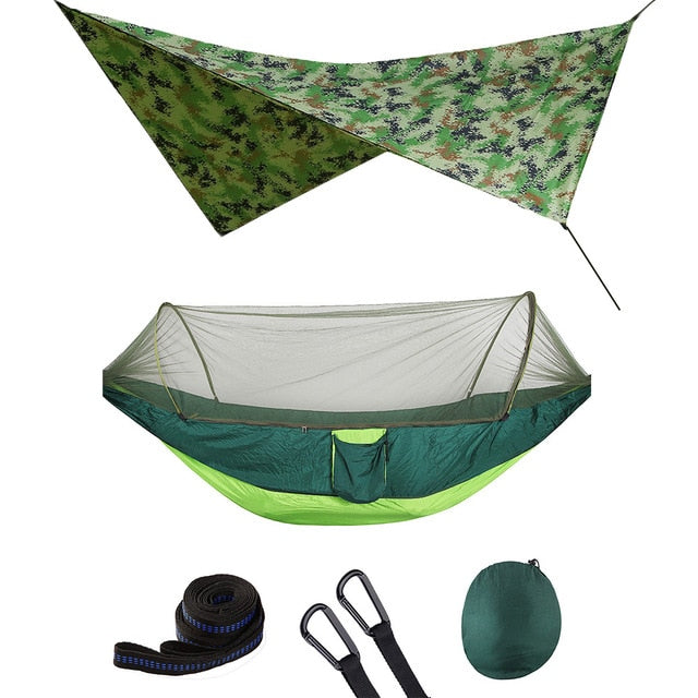 Automatic Quick Open Mosquito Net Hammock Tent With Waterproof Canopy