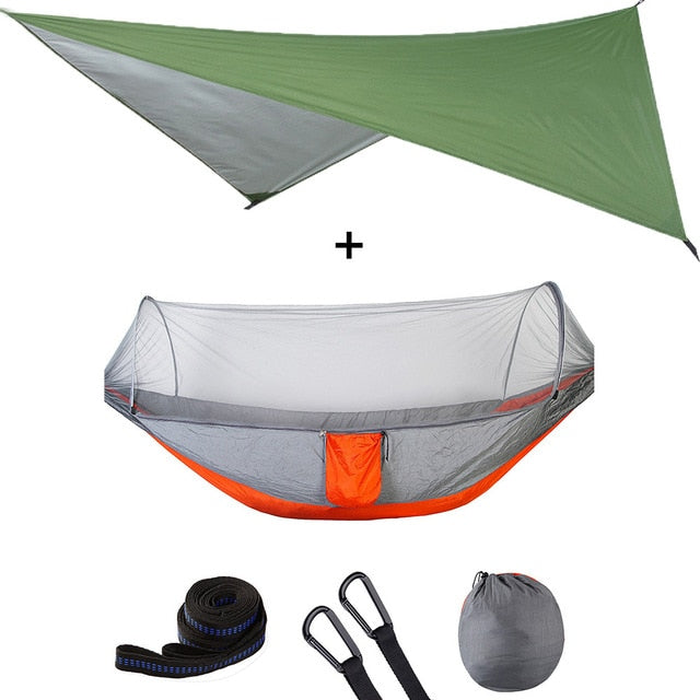 Automatic Quick Open Mosquito Net Hammock Tent With Waterproof Canopy